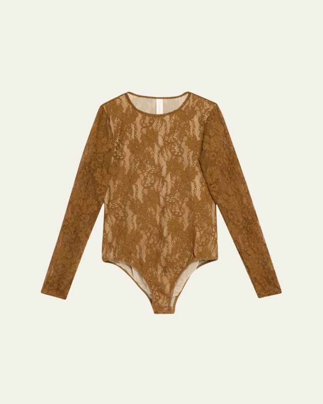 Long-Sleeve Lace Bodysuit